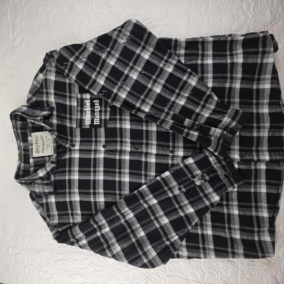 cakeworthy Other - Harry Potter Cakeworthy Black and White Plaid Flannel Shirt 4XL